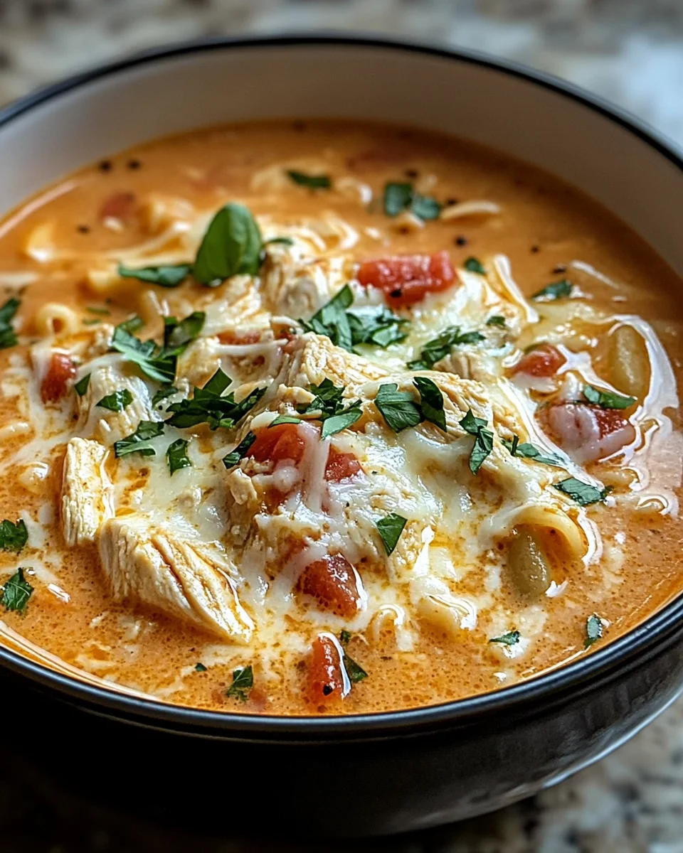 Crock Pot Creamy Chicken Parmesan Soup
