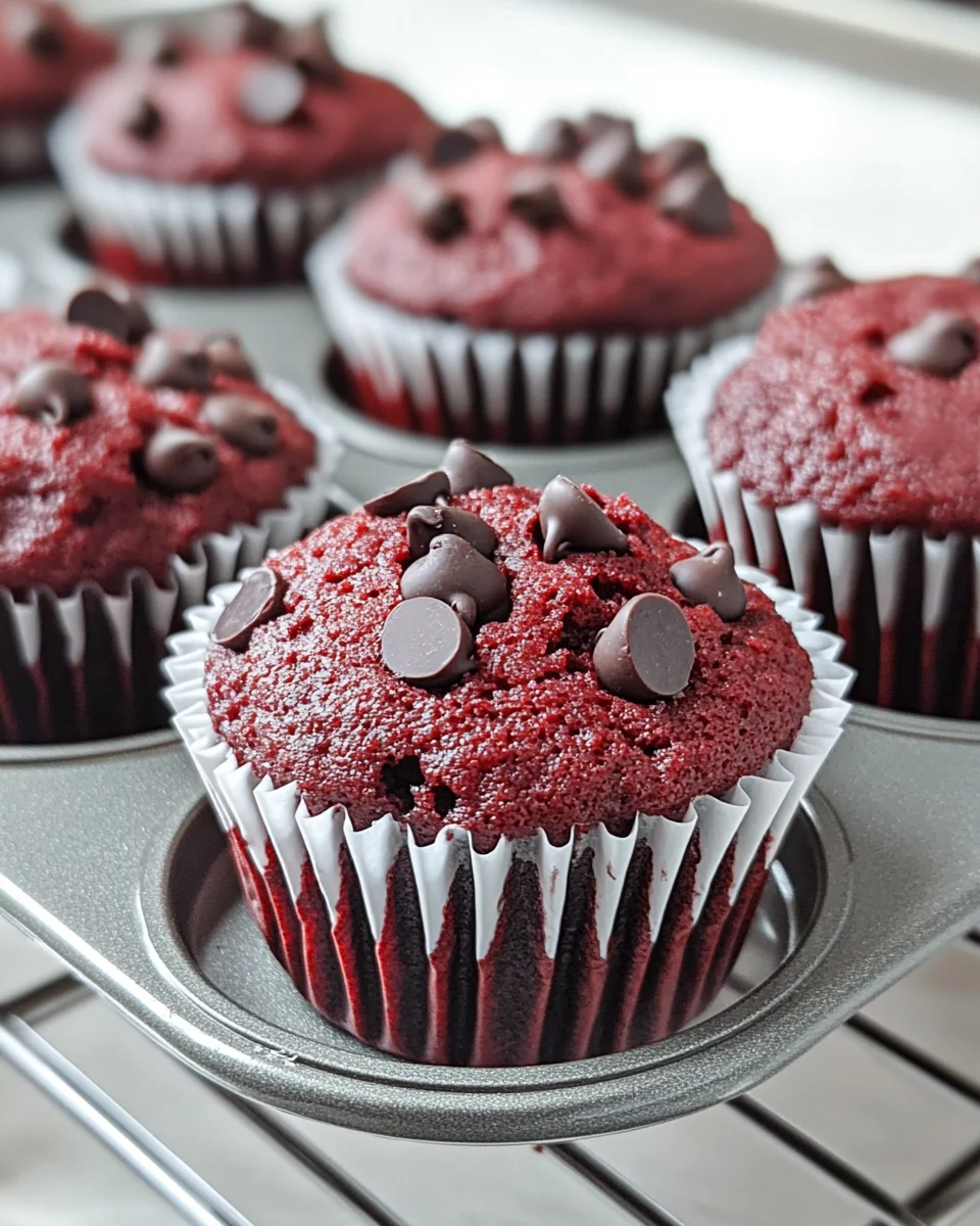 Red Velvet Chocolate Chip Muffins