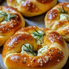 Soft Mozzarella Stuffed Pretzels with Fresh Rosemary