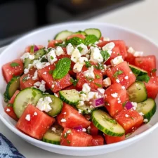 Watermelon Salad with Feta, Mint, and Cucumber