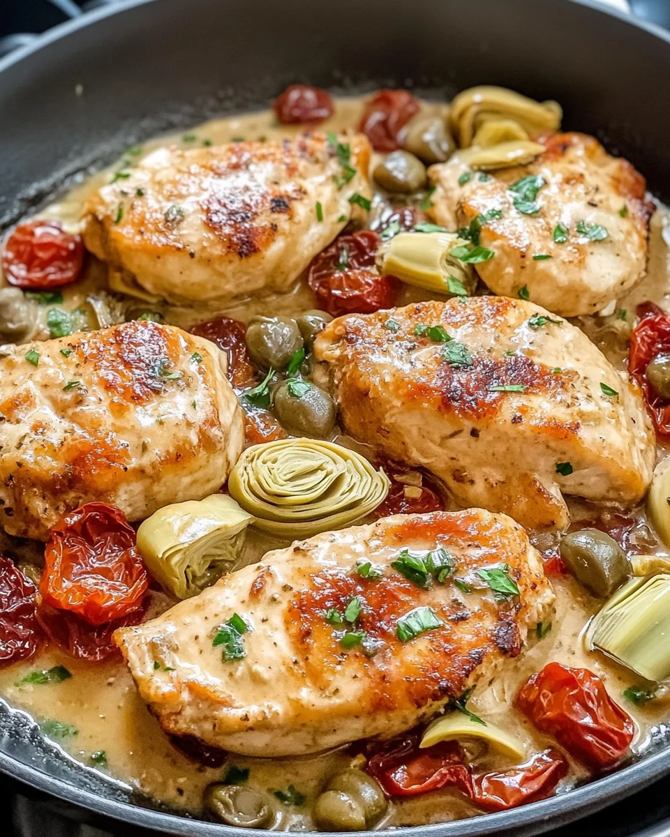 7-Ingredient Essential Mediterranean Chicken Skillet