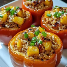 Teriyaki Pineapple Chicken & Rice Stuffed Peppers