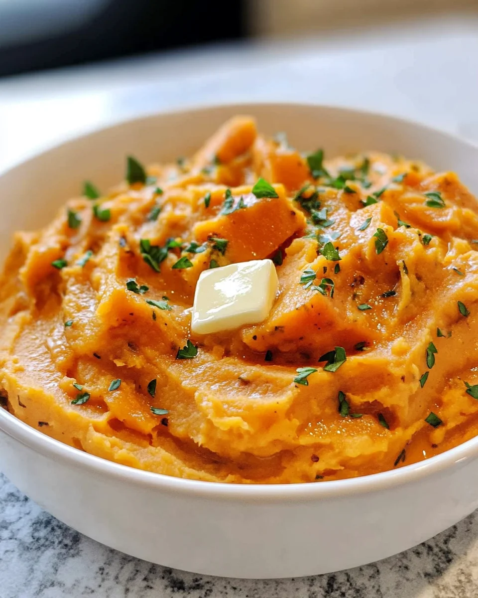Creamy Savory Mashed Sweet Potatoes