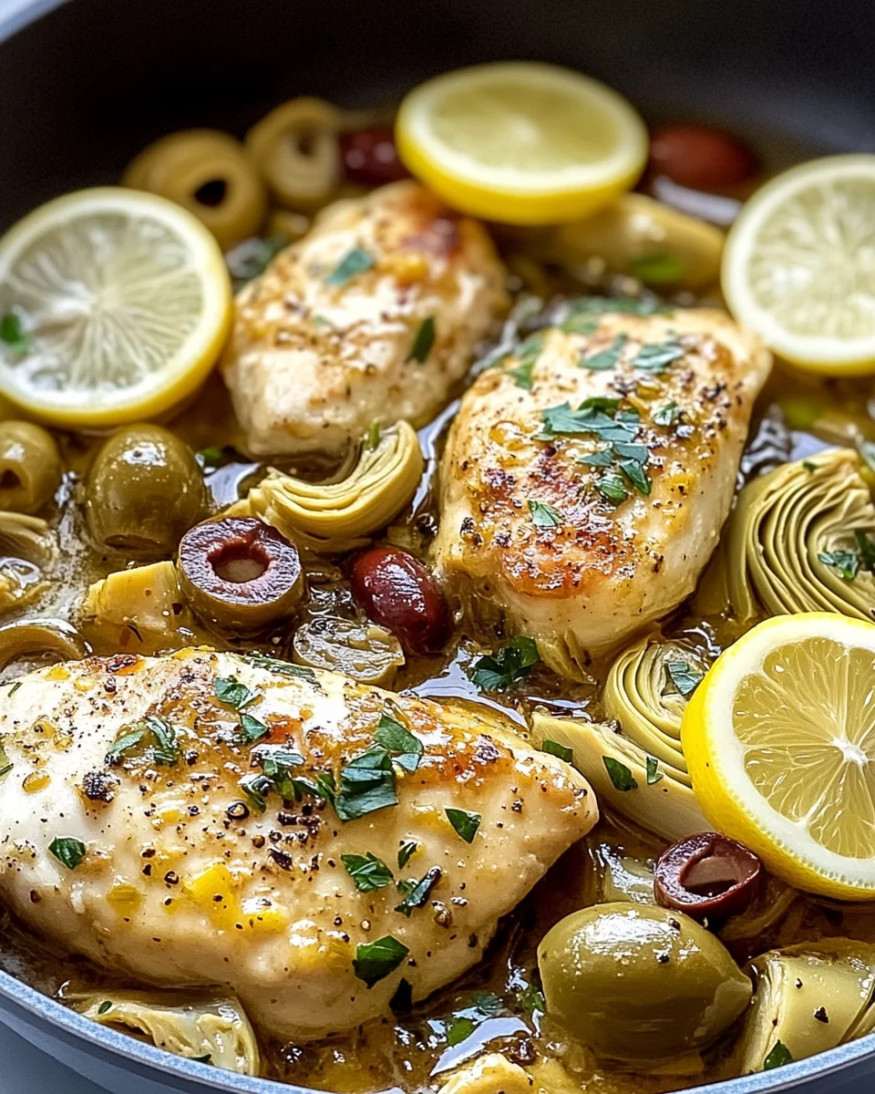 Mediterranean Lemon Chicken with Artichokes & Olives