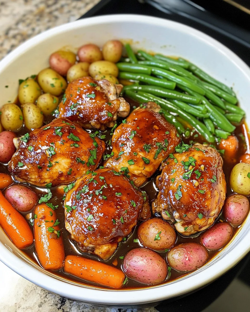 Slow Cooker Honey Garlic Chicken and Veggies