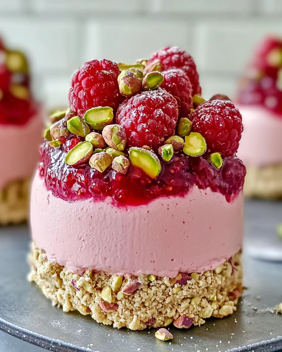 Raspberry Pistachio Mousse Cake
