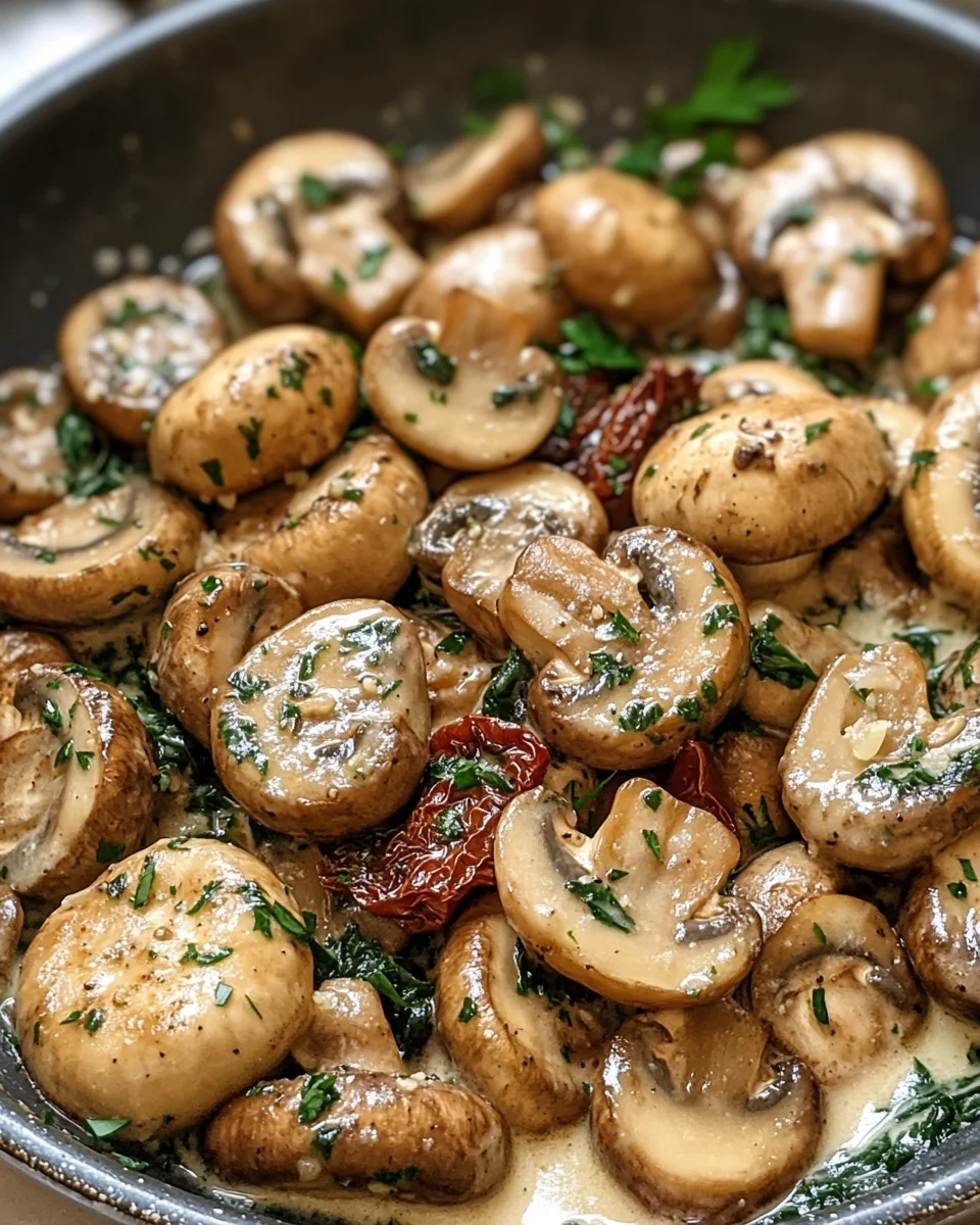 Creamy Garlic Butter Tuscan Mushrooms