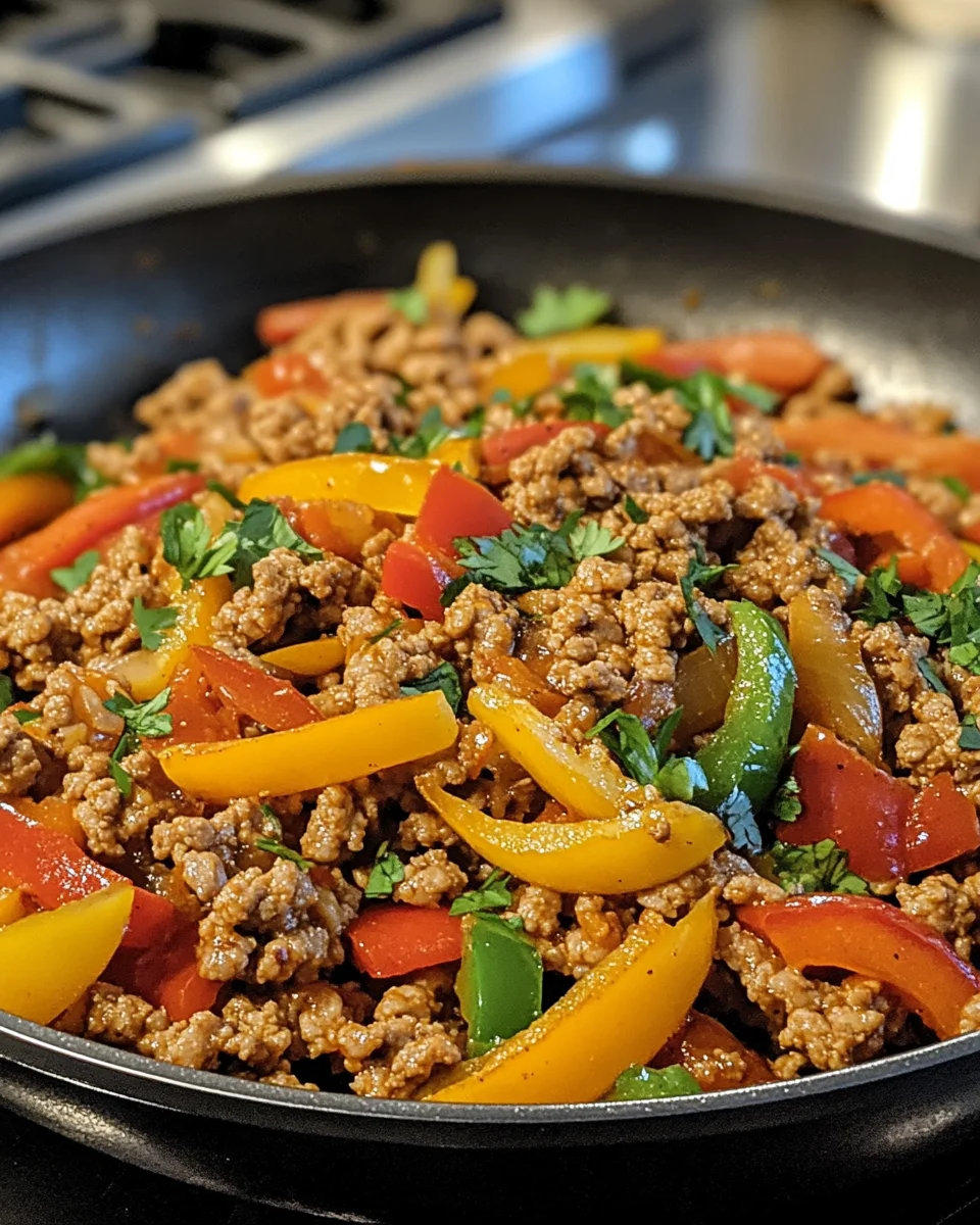 Ground Turkey and Peppers
