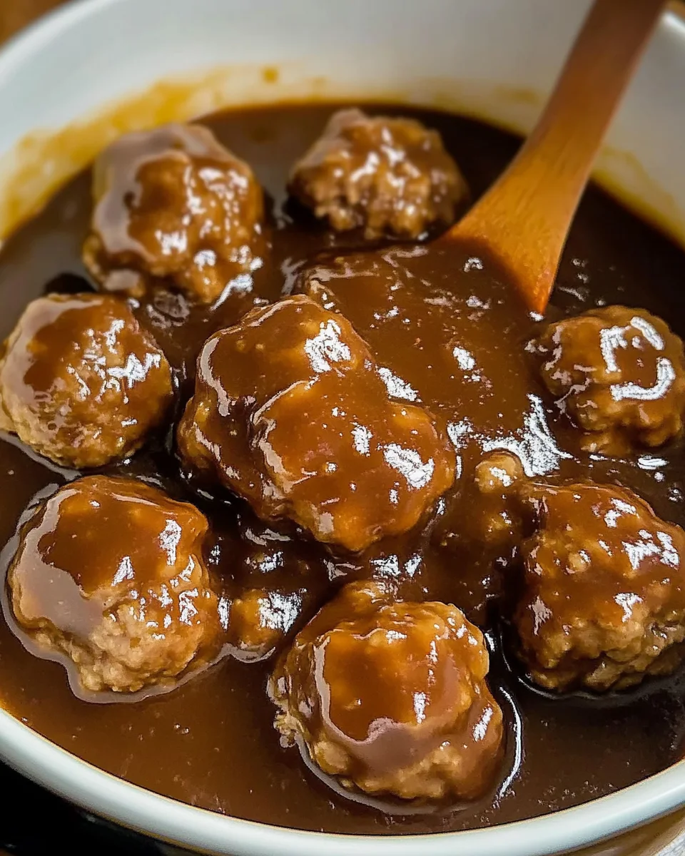 Slow Cooker Salisbury Steak Meatballs