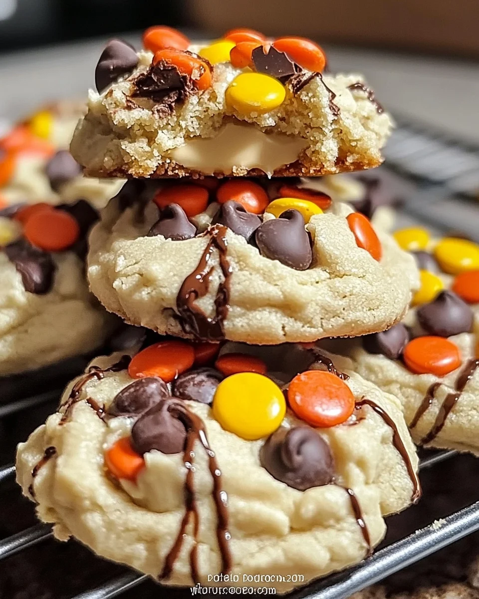 Gooey Reese’s Cheesecake Cookies