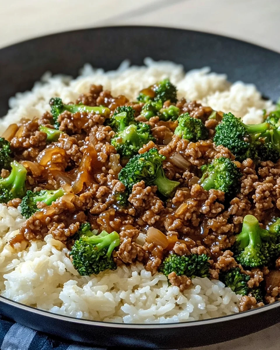 Honey Garlic Ground Beef And Broccoli