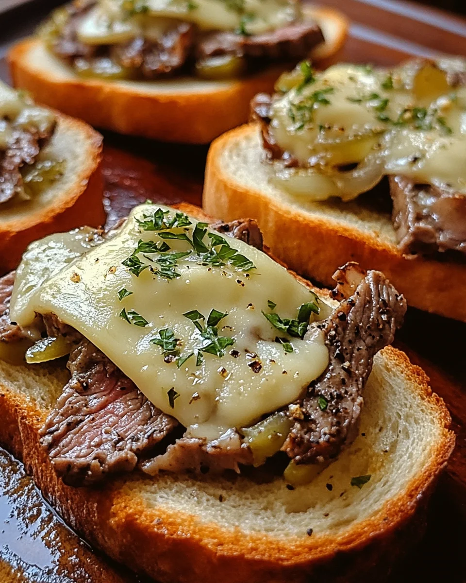 Steak and Cheese Garlic Toast