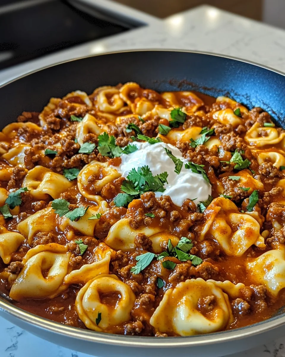 Cheesy Beef Enchilada Tortellini