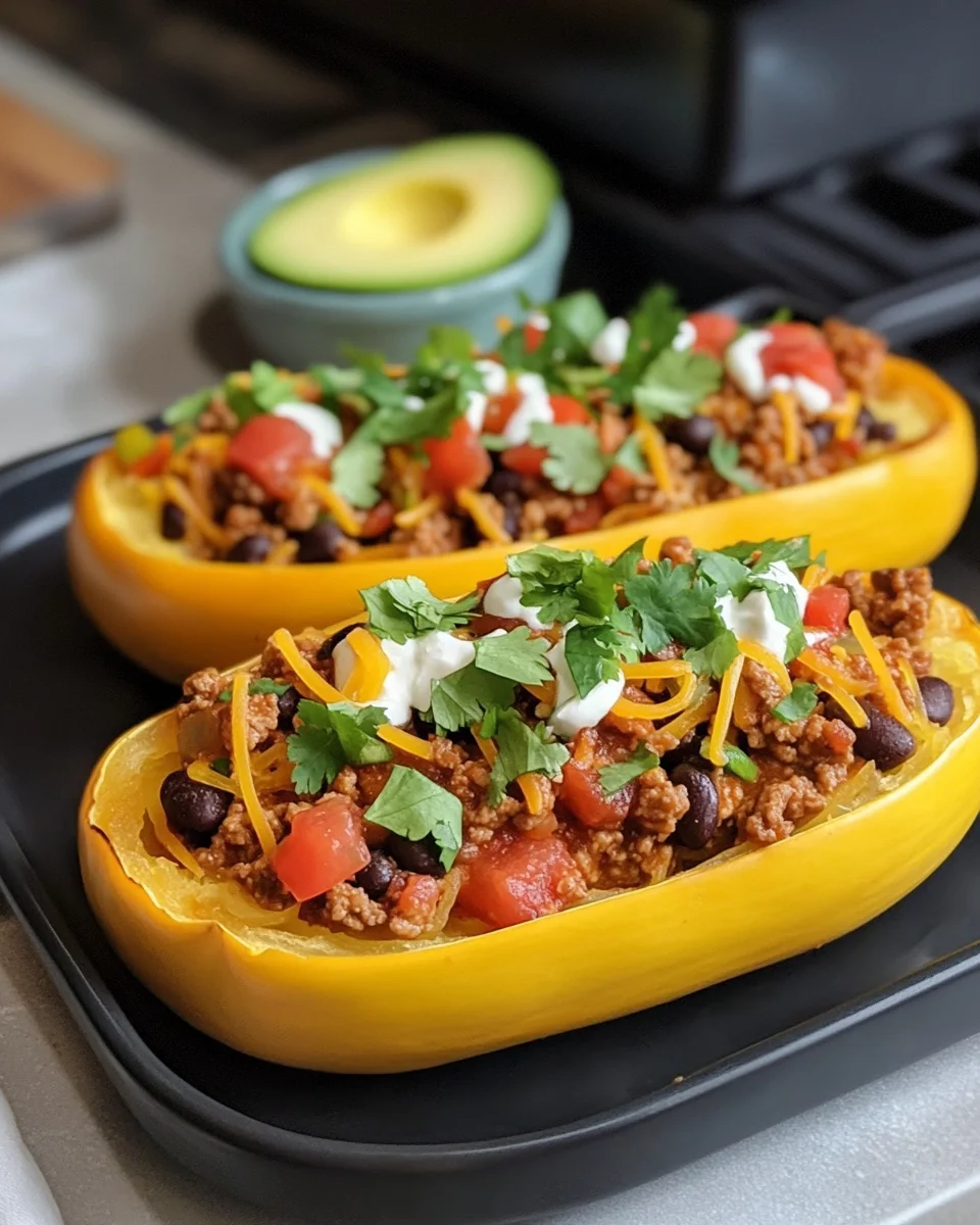 Taco Spaghetti Squash Boats