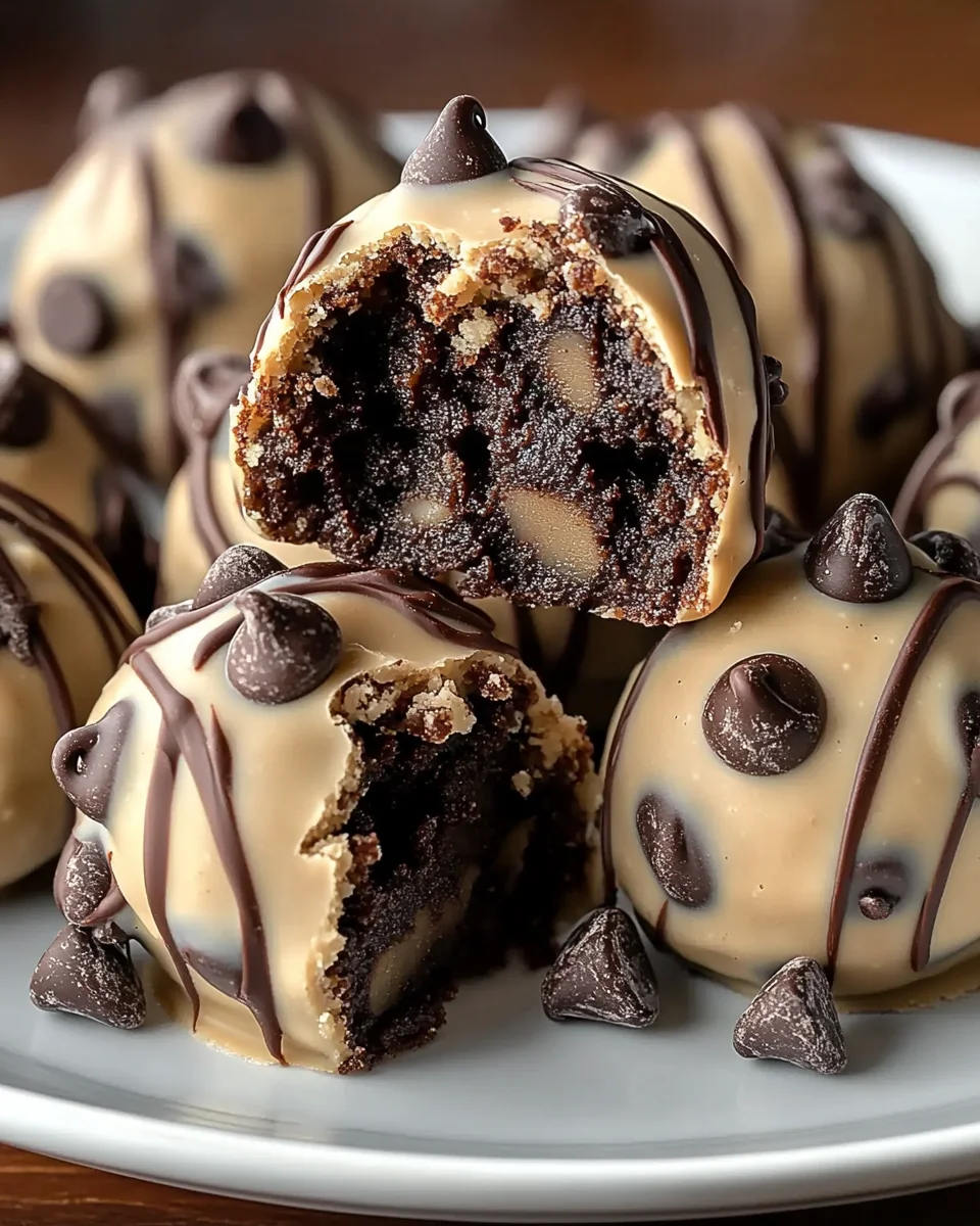 Chocolate Chip Cookie Dough Brownie Bombs