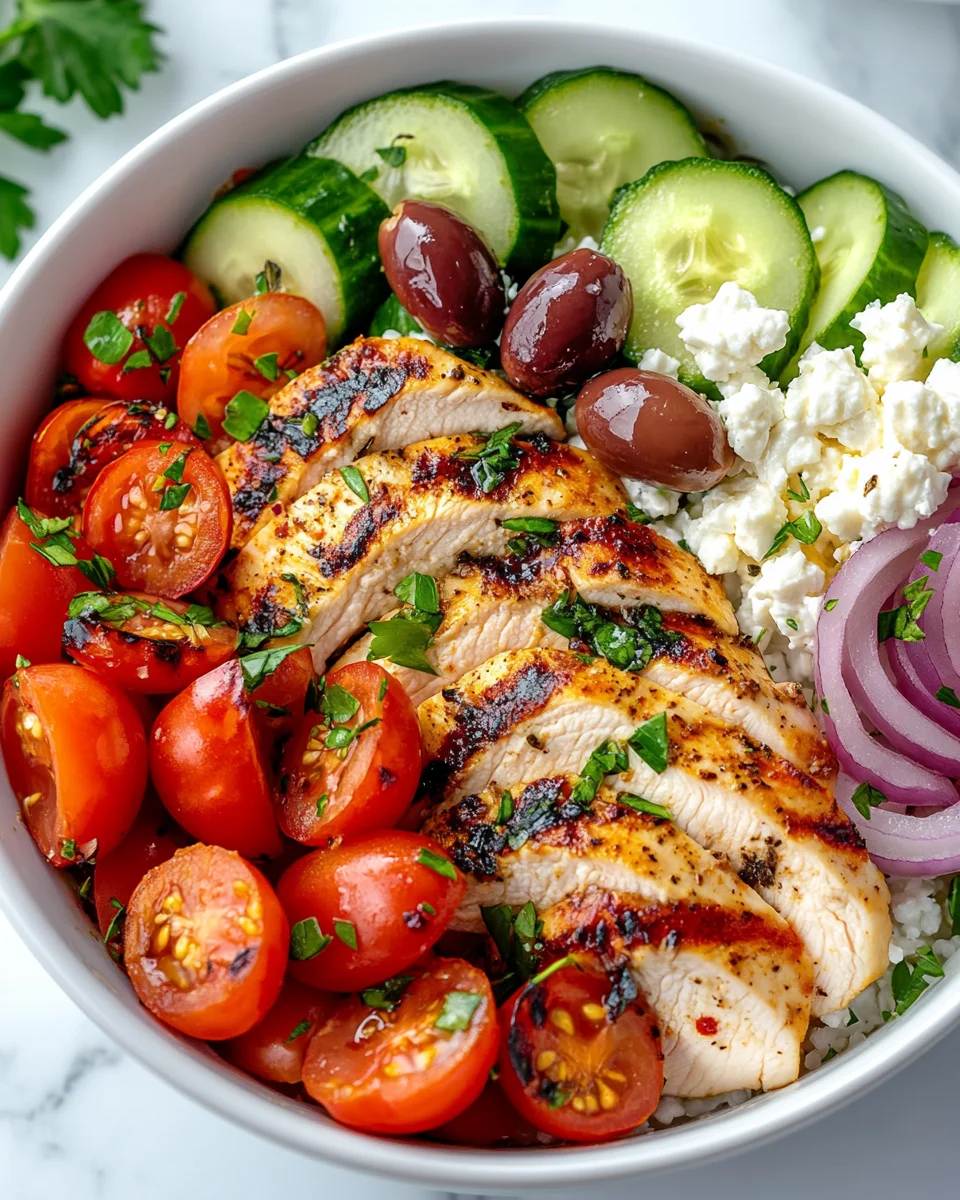 Greek Chicken Cottage Cheese Bowl