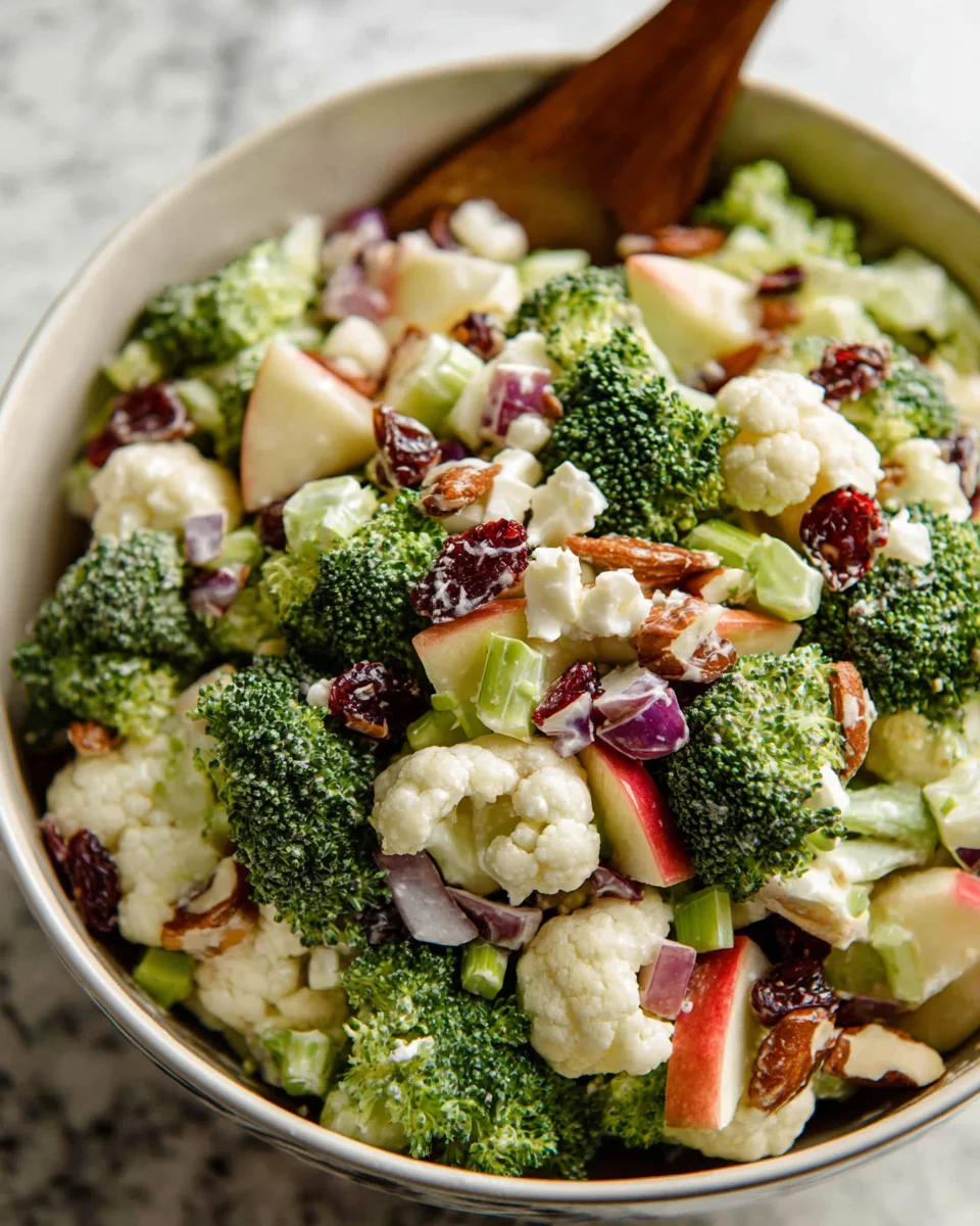 Apple Broccoli Cauliflower Salad With Lemon