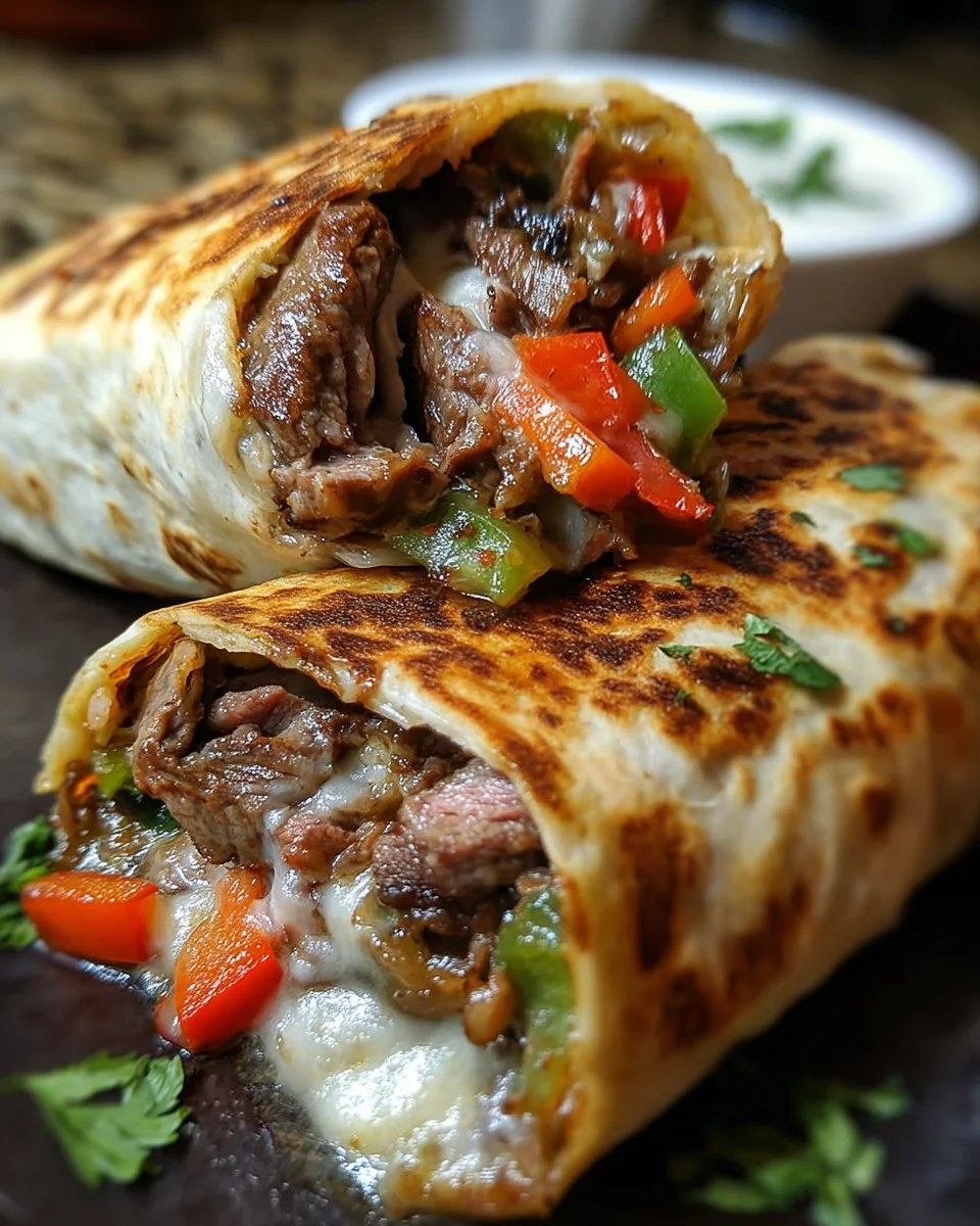 Crispy Philly Cheesesteak Grilled Wraps