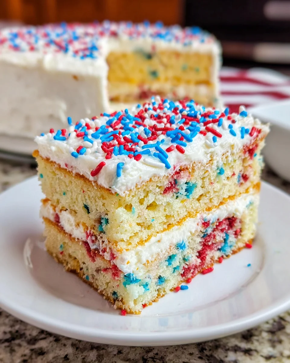 Patriotic Funfetti Cake