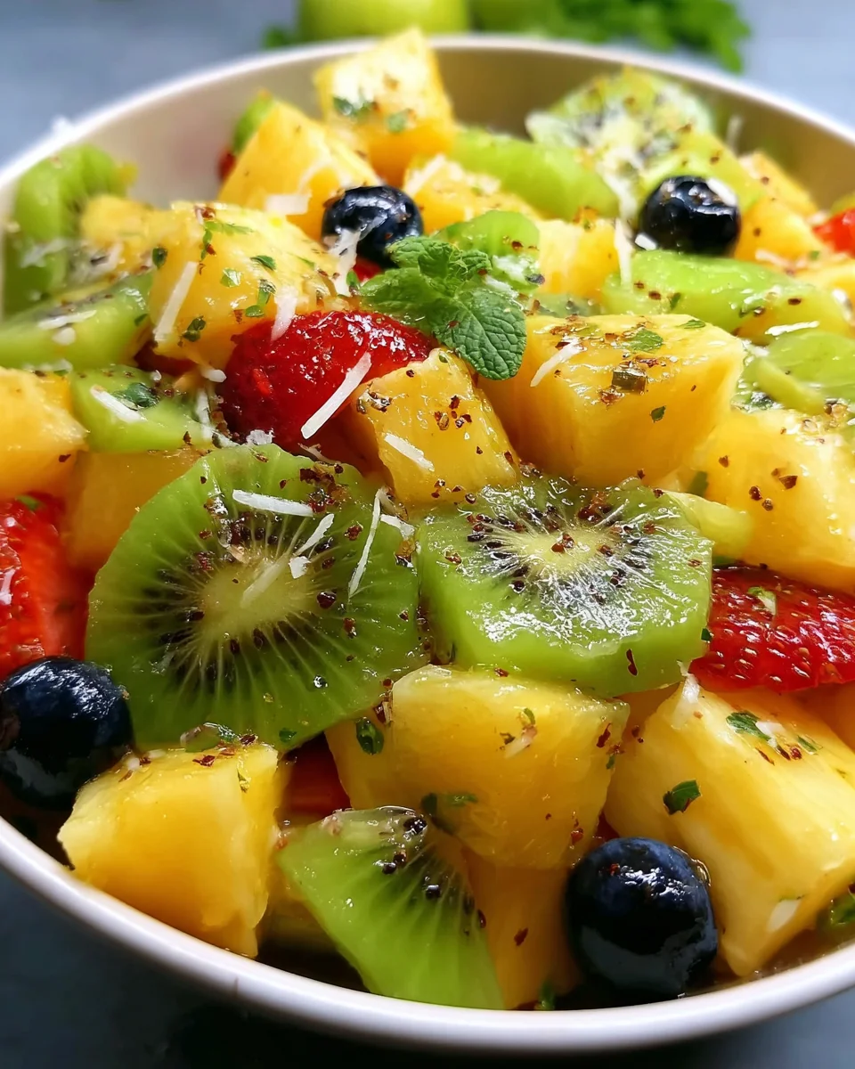 Tropical pineapple kiwi salad