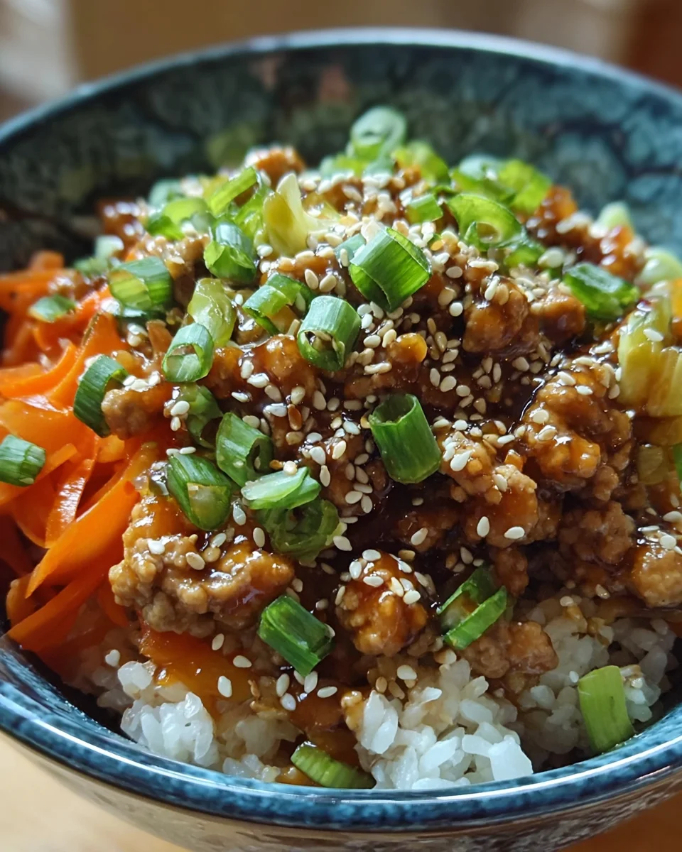 Healthy Ground Turkey Teriyaki Rice Bowl