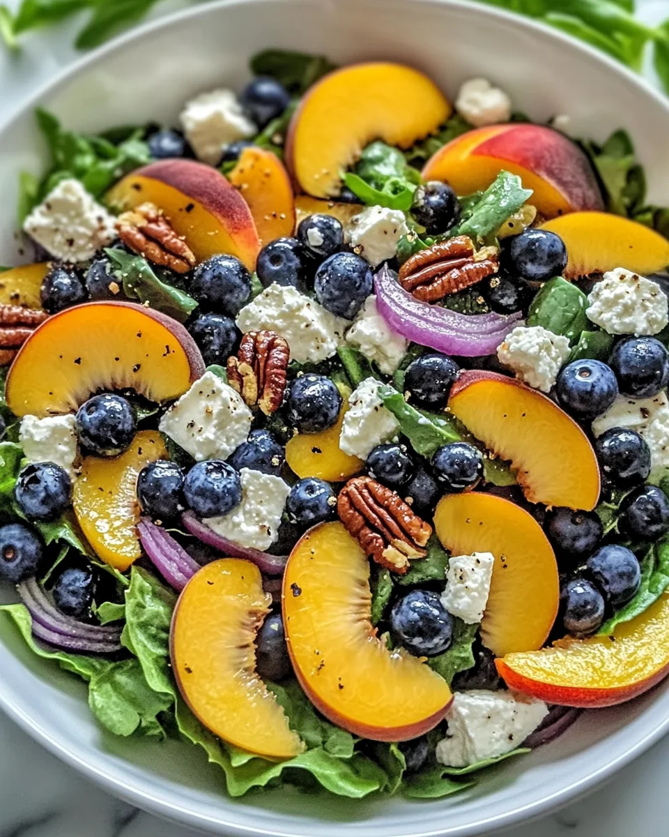 Blueberry Peach Feta Salad