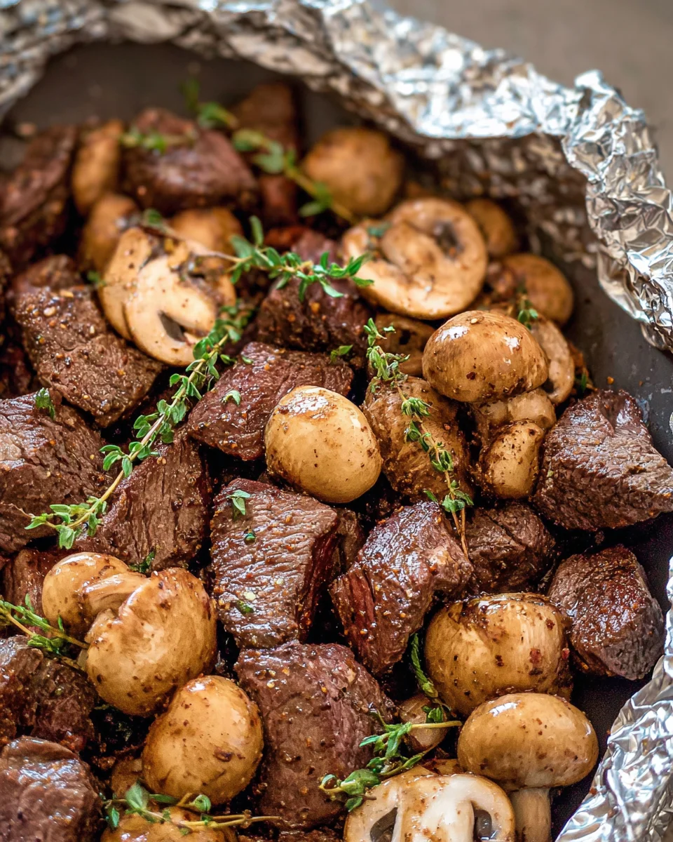Steak and Mushroom Foil Packs