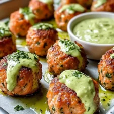 Baked Salmon Meatballs with Creamy Avocado Sauce