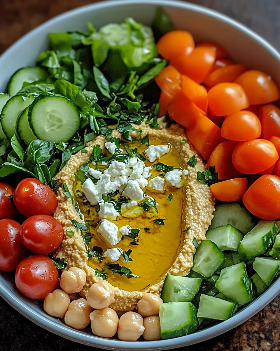 Roasted Garlic Hummus Veggie Bowl