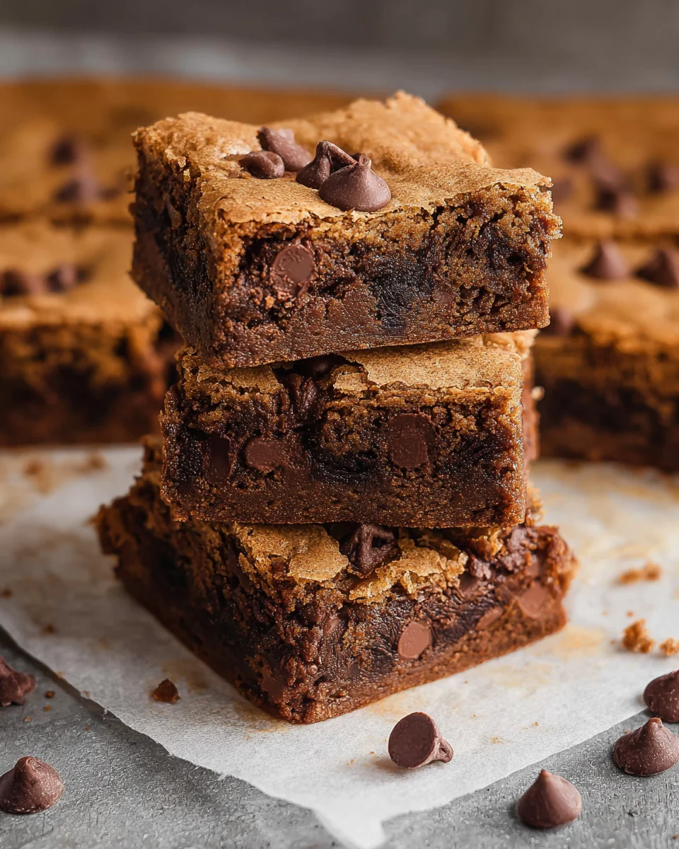 Chocolate Chocolate Chip Cookie Bars