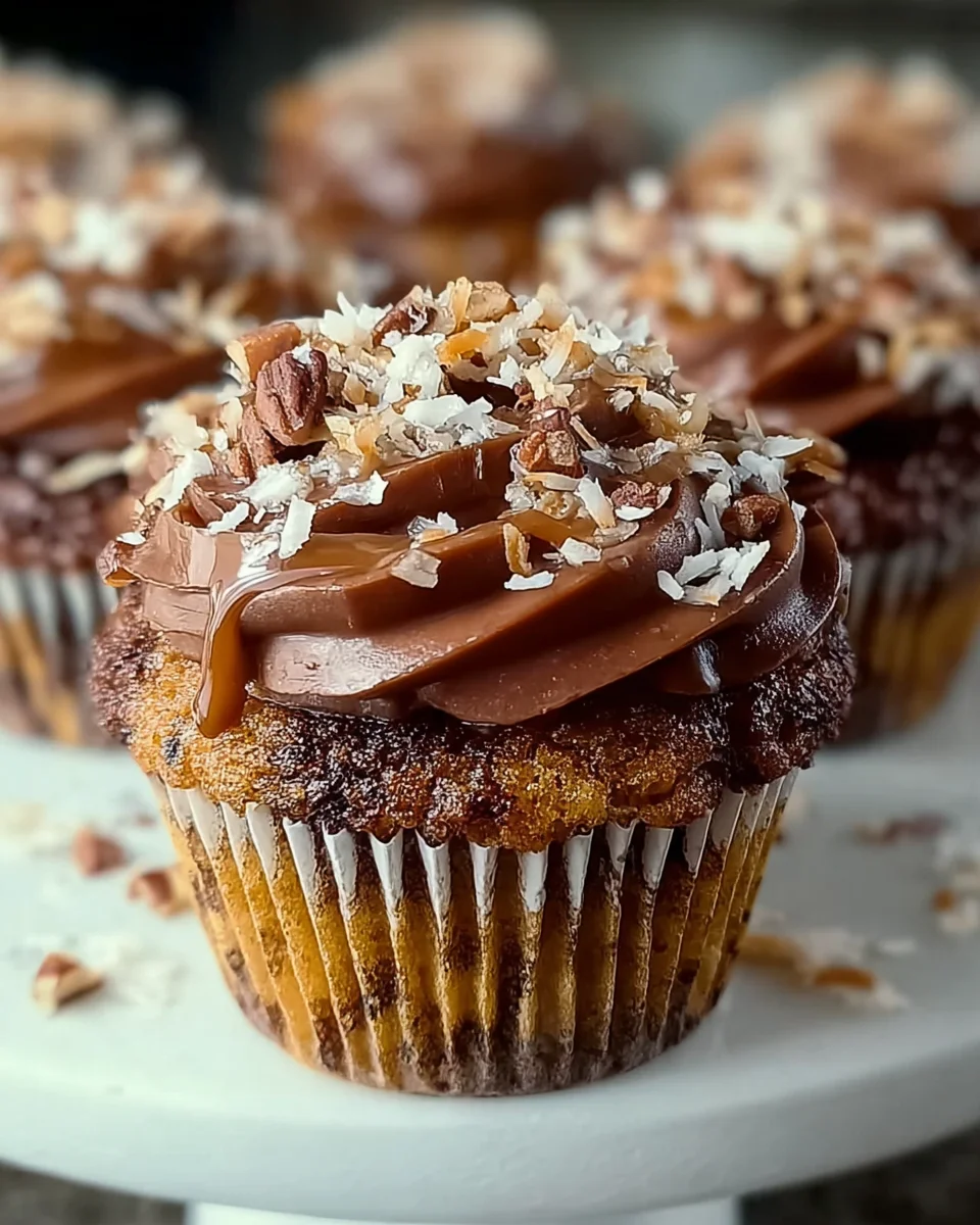 German Chocolate Cupcakes