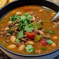 Pinto Beans, Green Chile and Beef Soup