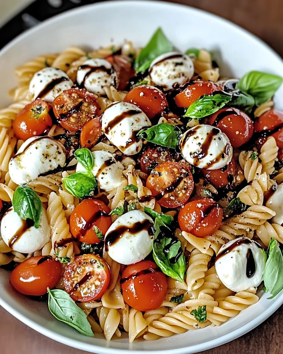 Caprese Pasta Salad with Balsamic Glaze