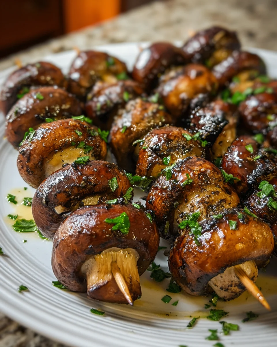 Marinated Grilled Mushroom Skewers