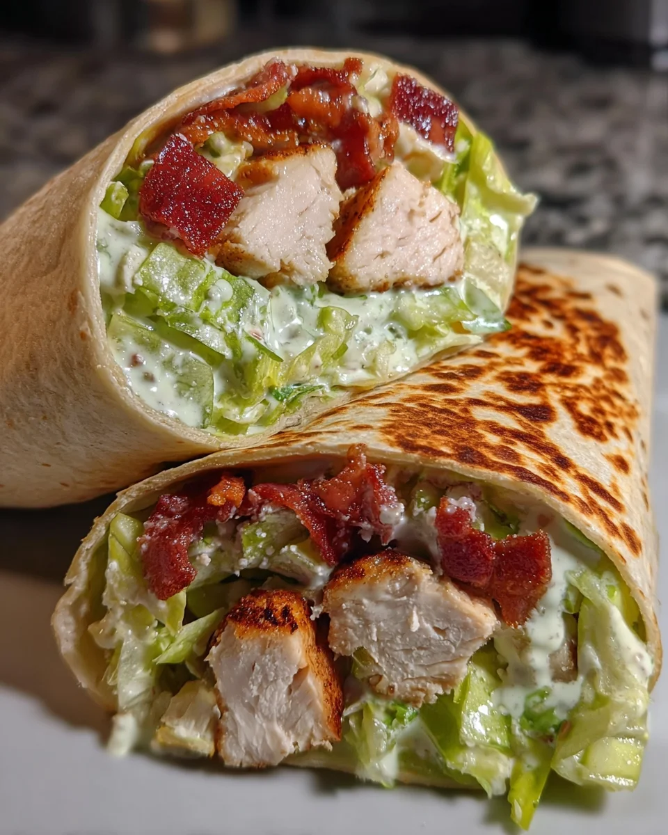 Chopped Chicken Caesar Salad Wrap