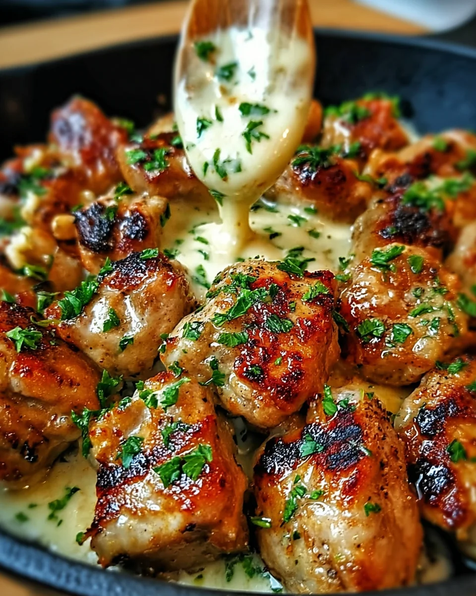 Grilled Chicken Bites with Creamy Garlic Sauce