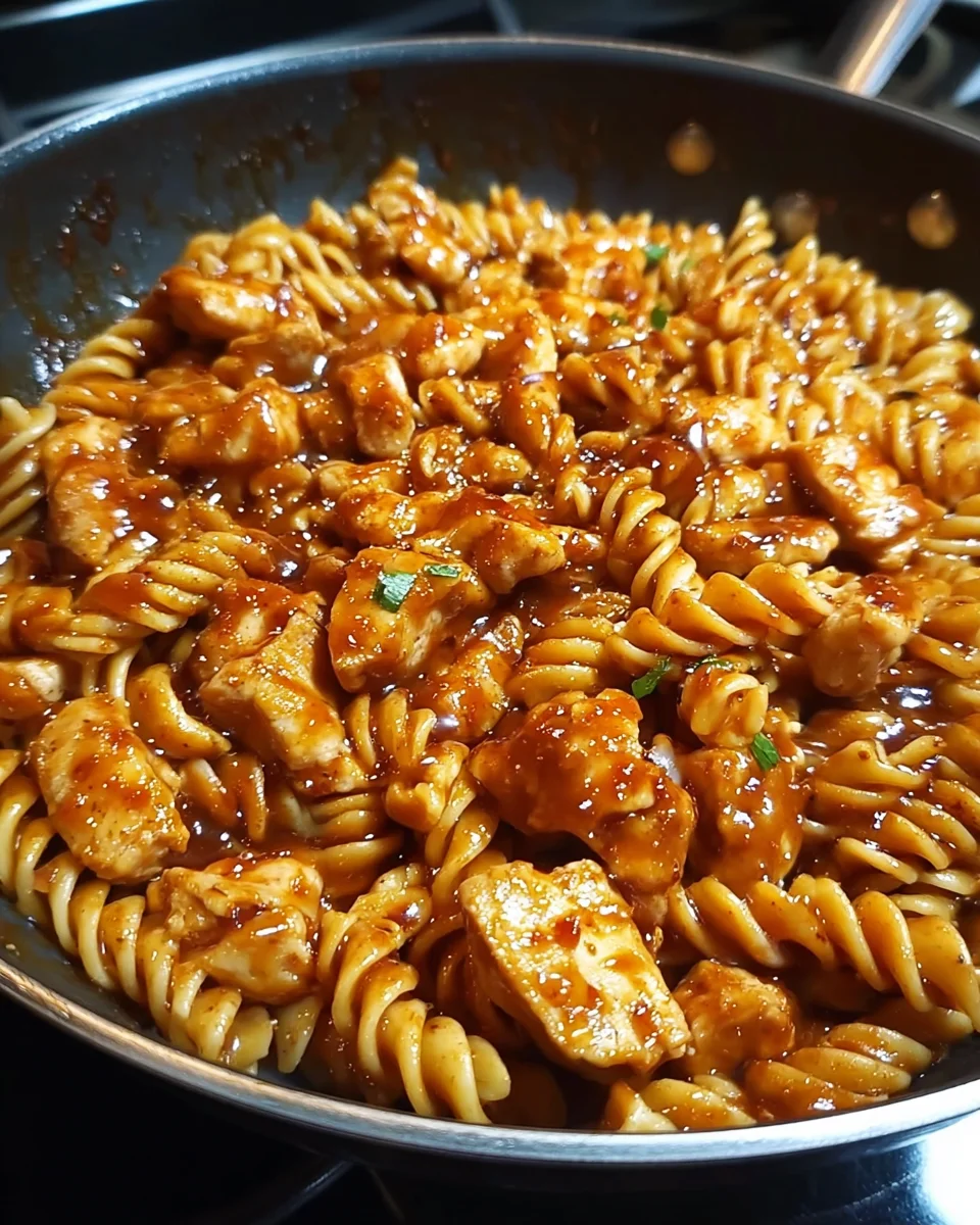 One-Pot Honey Garlic BBQ Chicken Pasta