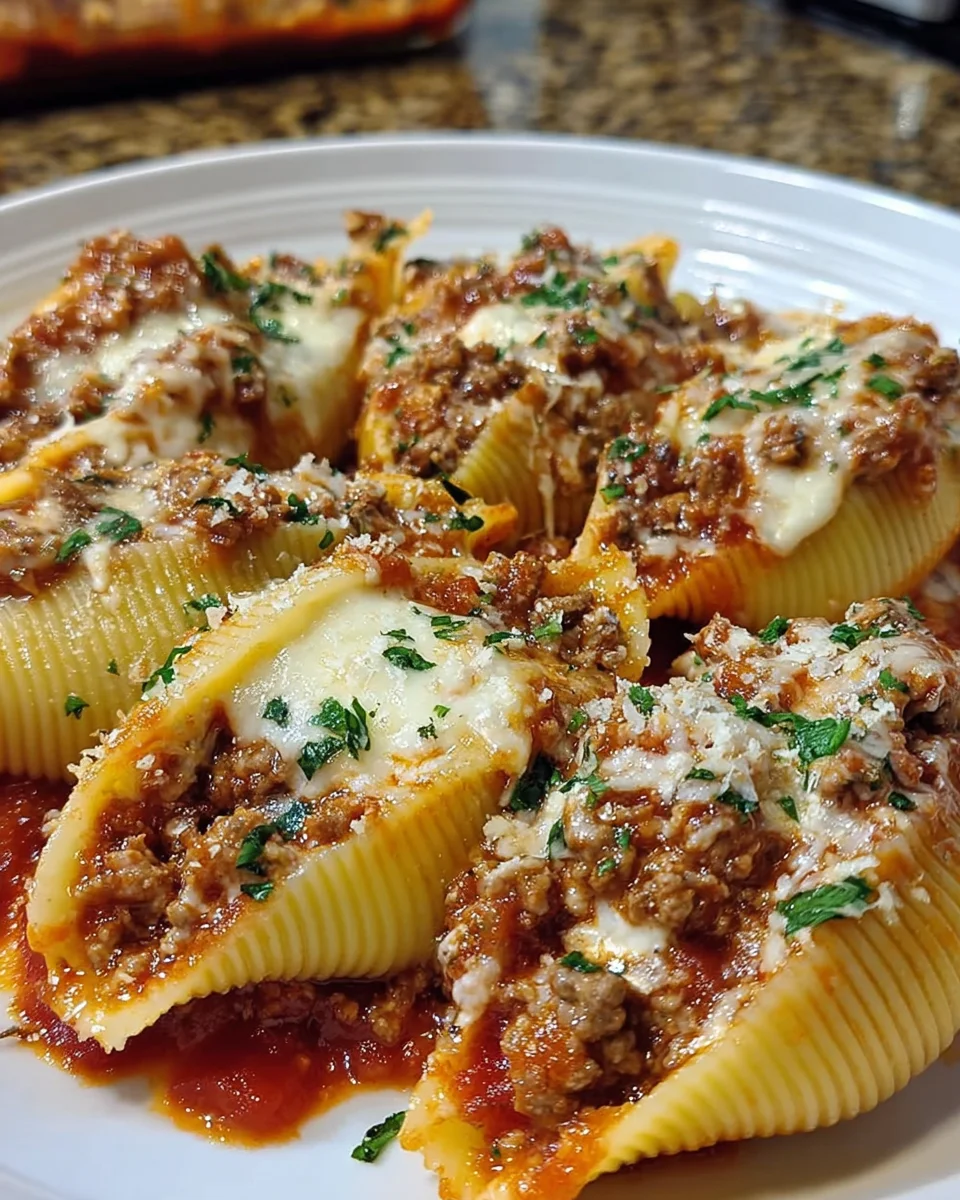 Beef-Stuffed Shells with Creamy Ricotta
