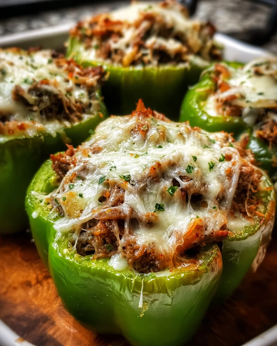 Keto Philly Cheesesteak Stuffed Peppers