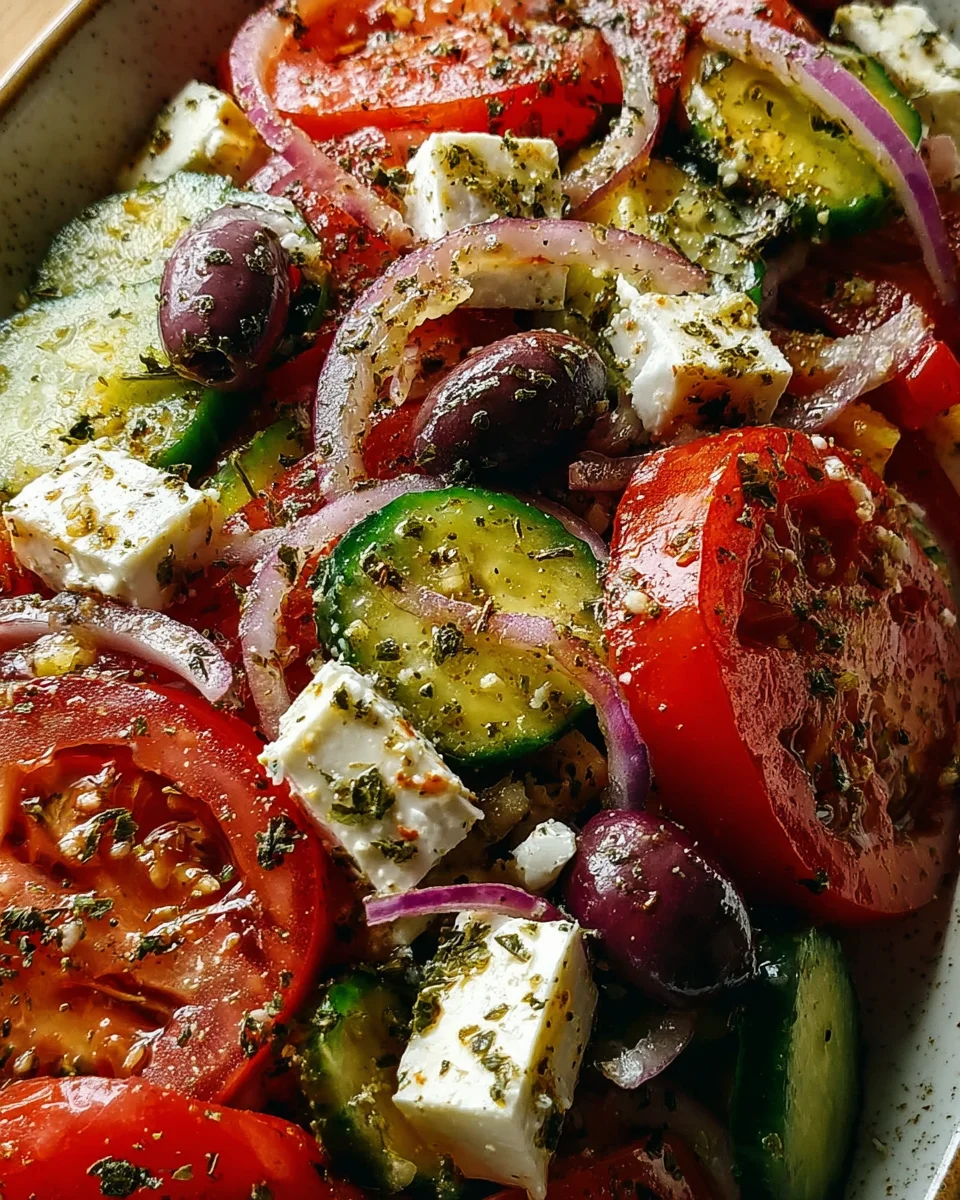 Mediterranean Greek Salad with Feta and Olives