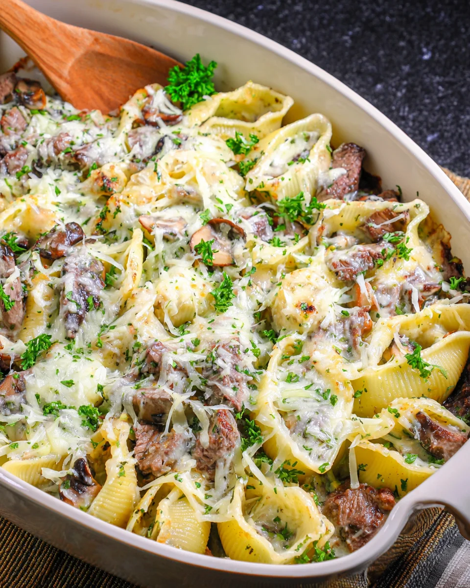Philly cheesesteak stuffed shells