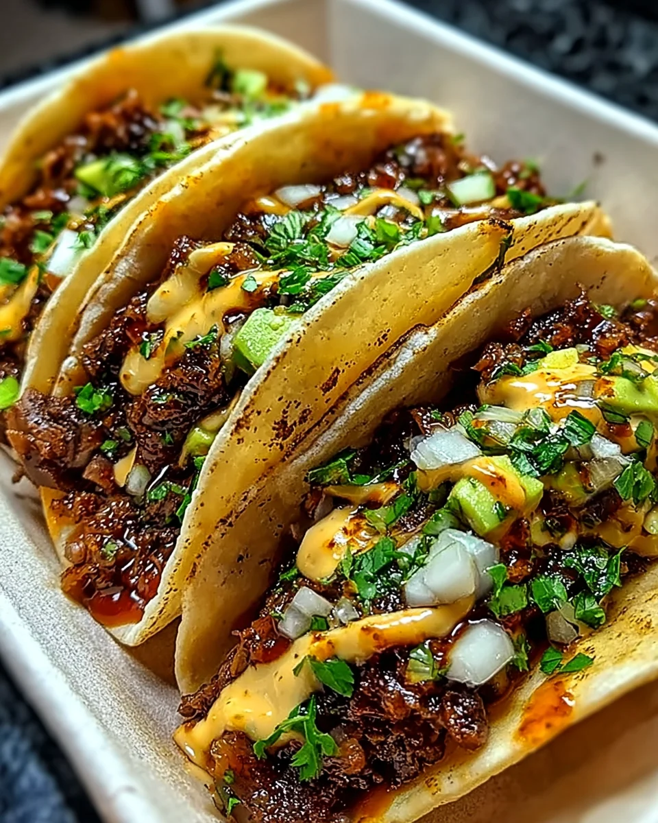 Garlic Butter Honey BBQ Beef Tacos
