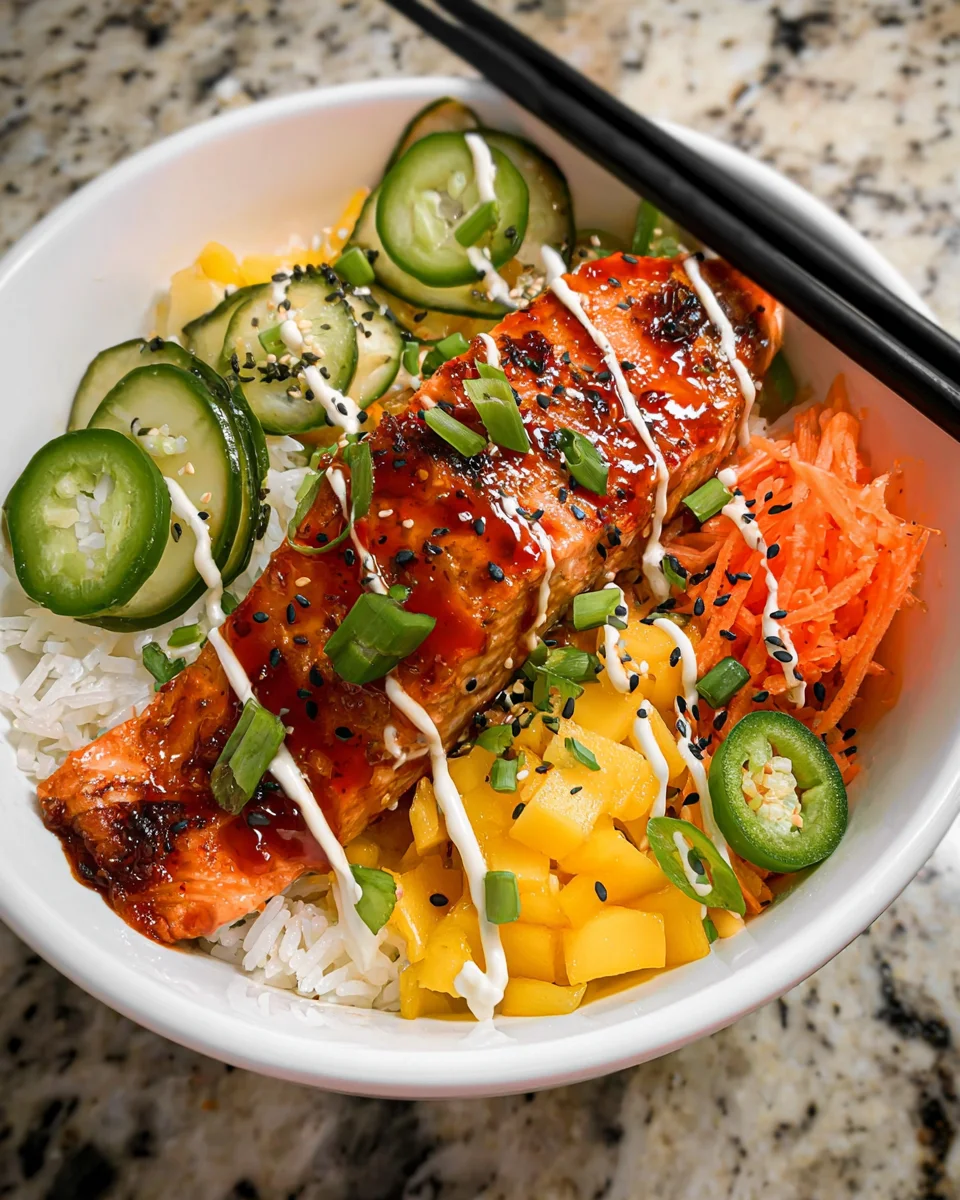 Spicy Sriracha Salmon Bowls