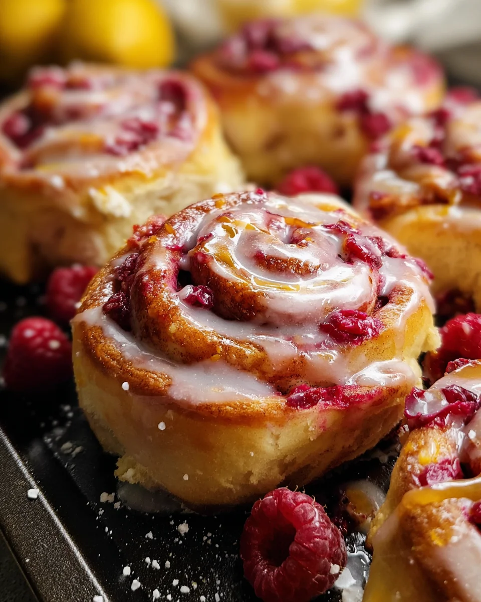 Raspberry Cinnamon Rolls with Lemon Glaze that Delight!