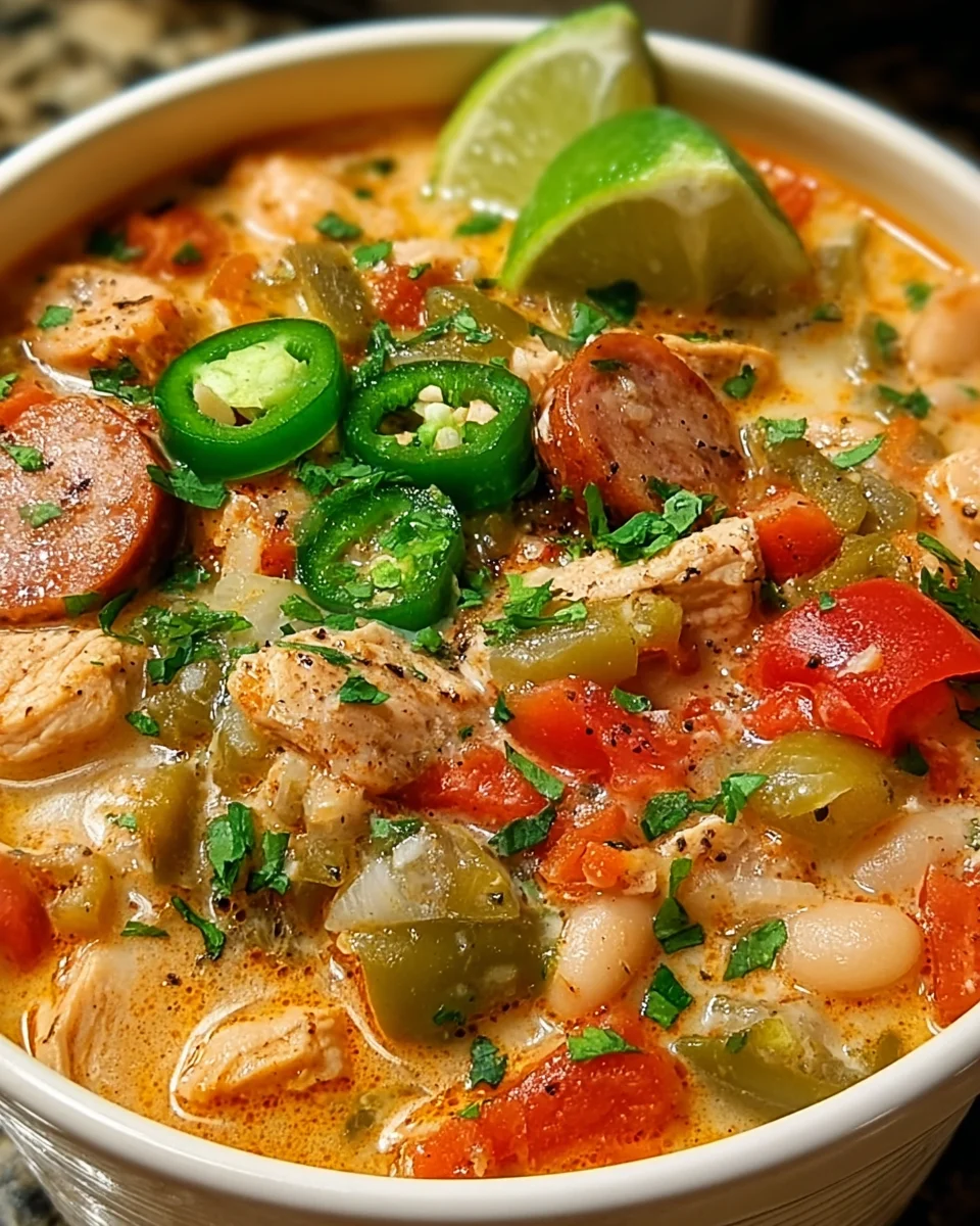 Zesty Cajun White Chicken Chili
