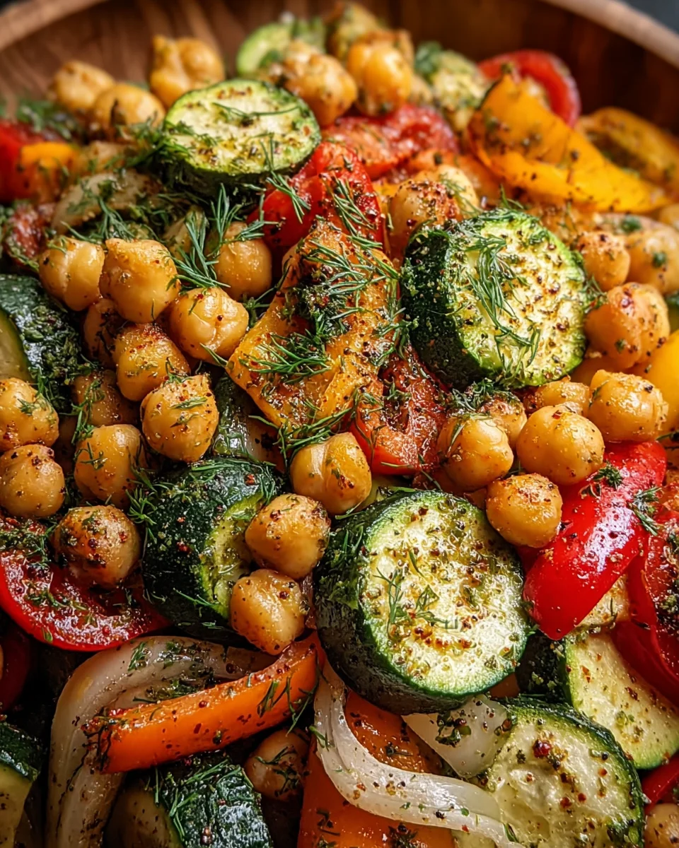 Zesty Roasted Lemon Dill Chickpeas & Veggies
