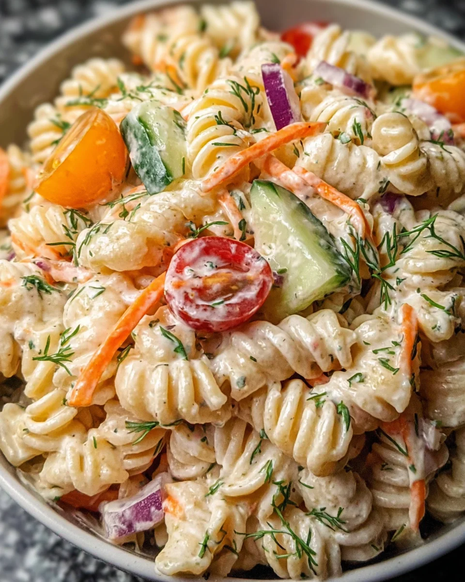 Creamy Cottage Cheese Ranch Pasta Salad