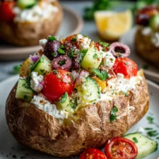 Greek-Style Jacket Potato with Cottage Cheese