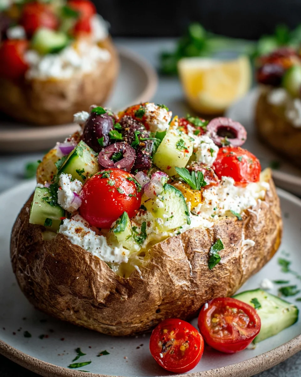 Greek-Style Jacket Potato with Cottage Cheese Delight!