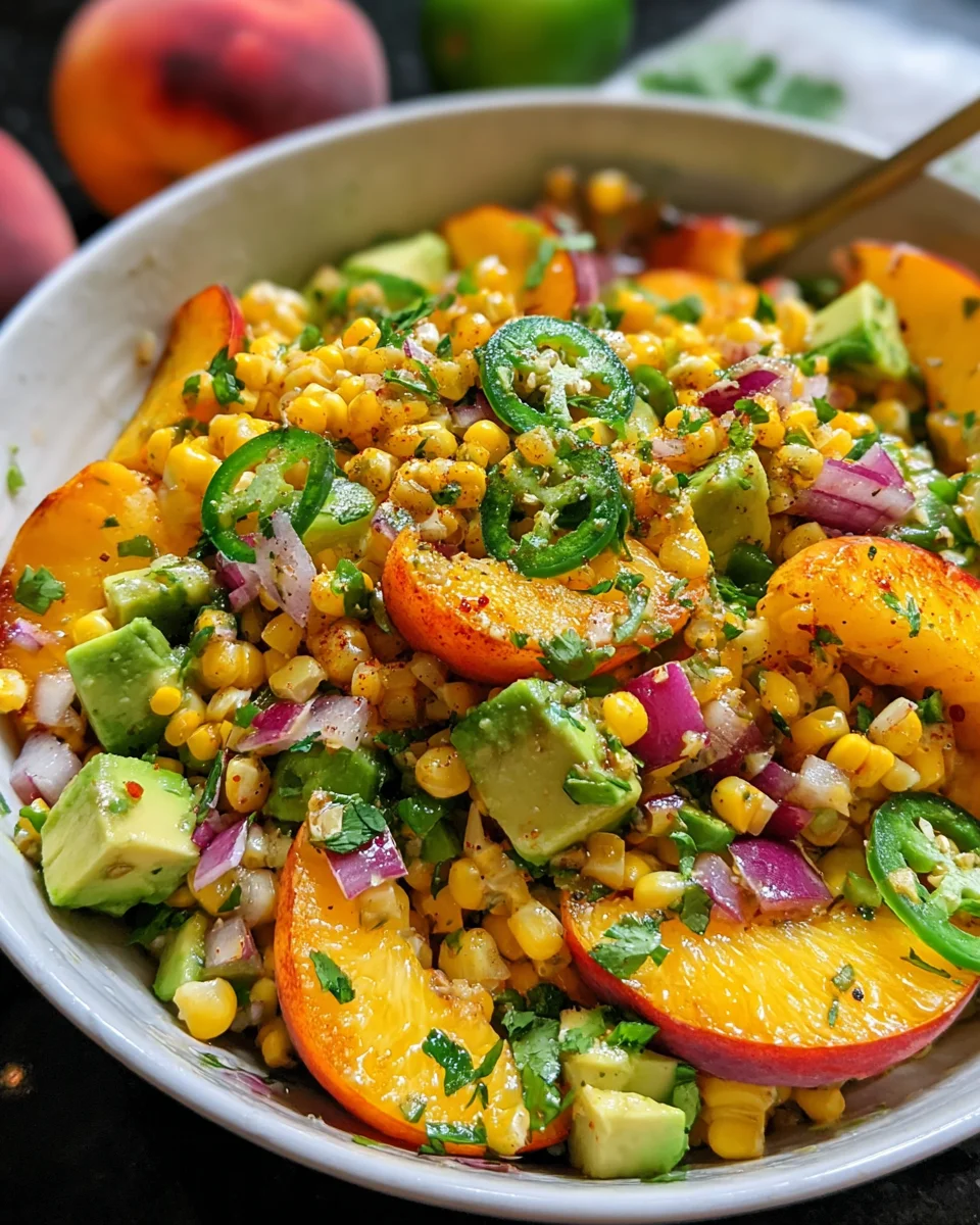 Sweet Corn Salad Peaches